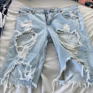 Long bermuda denim shorts